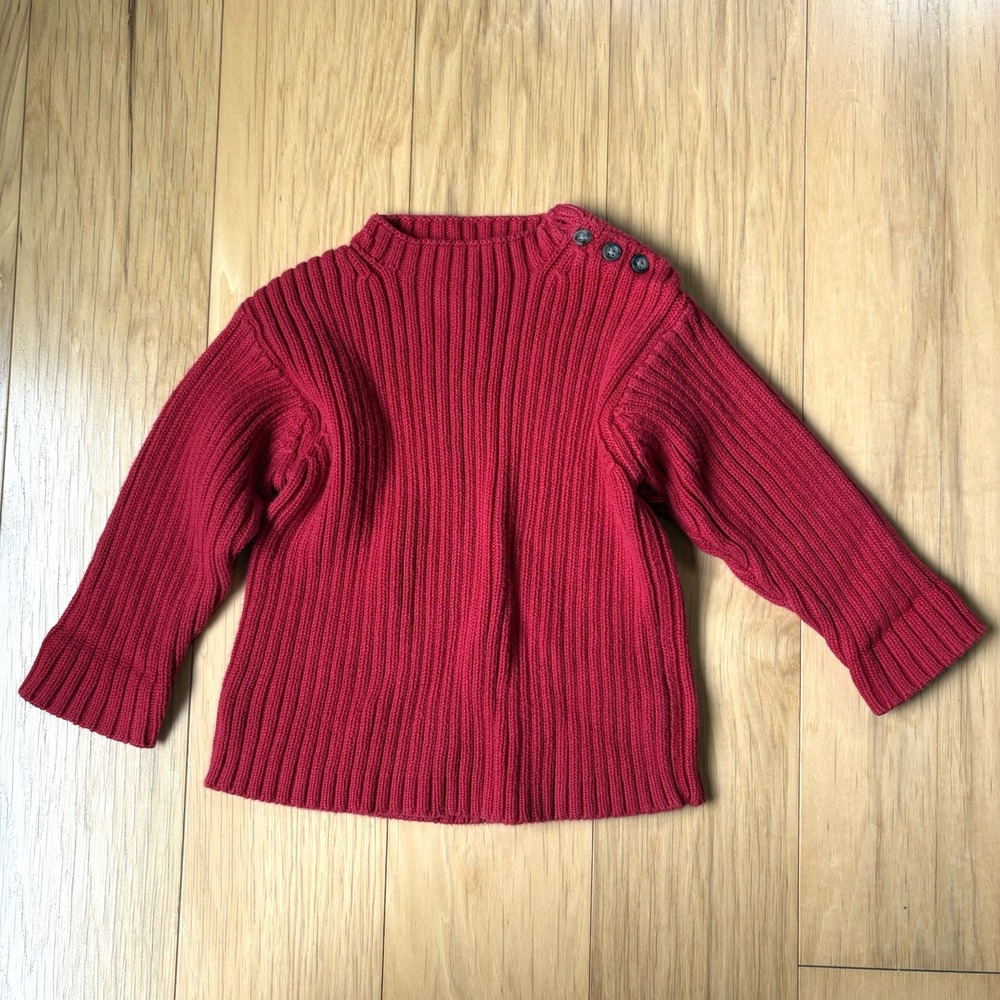 Vintage Y2K Year 2000 babygap Red Ribbed Knit Sweater - 2T